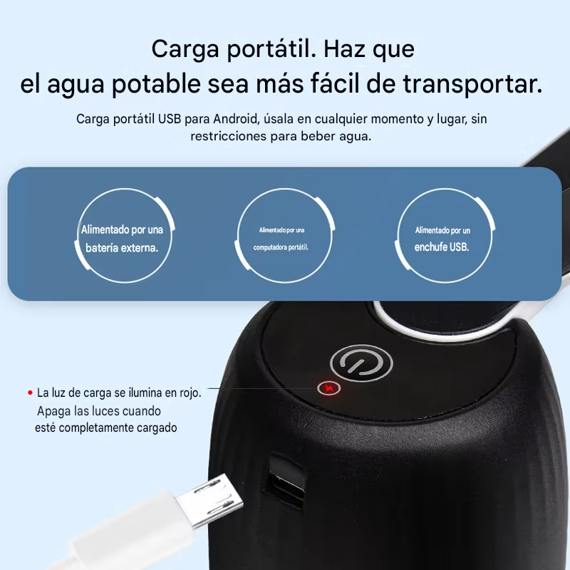 Dispensador de Agua Eléctrico Recargable - Agua al Instante con un Solo Toque