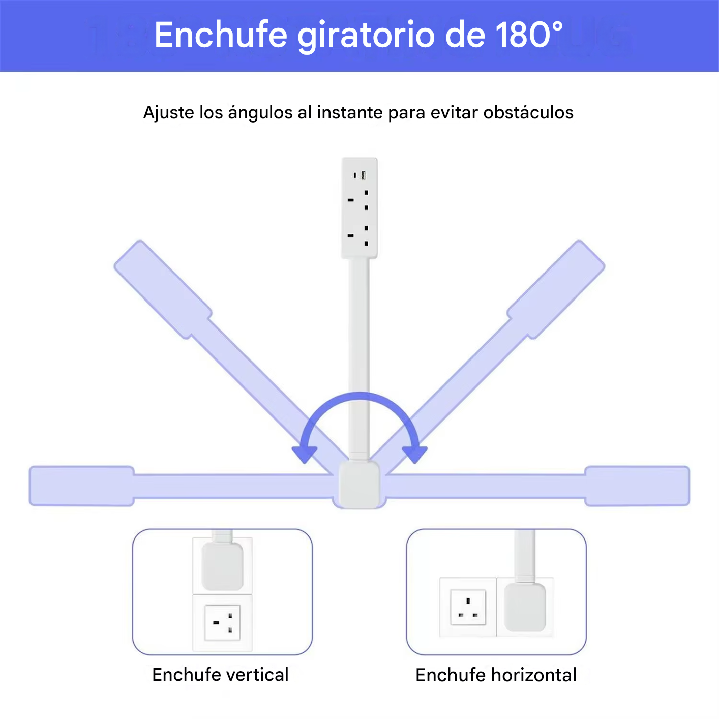 Extensor de Enchufe Giratorio 180