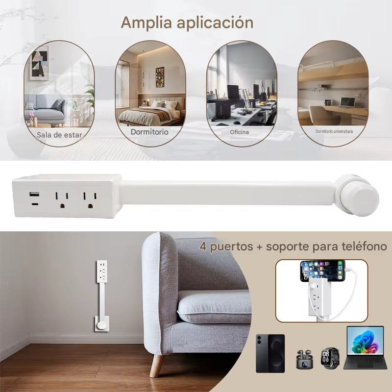 Extensor de Enchufe Giratorio 180