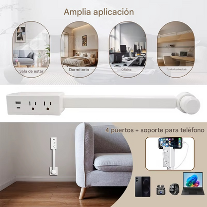 Extensor de Enchufe Giratorio 180