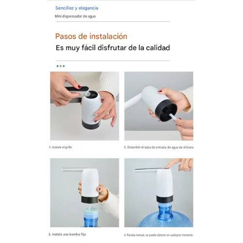 Dispensador de Agua Eléctrico Recargable - Agua al Instante con un Solo Toque